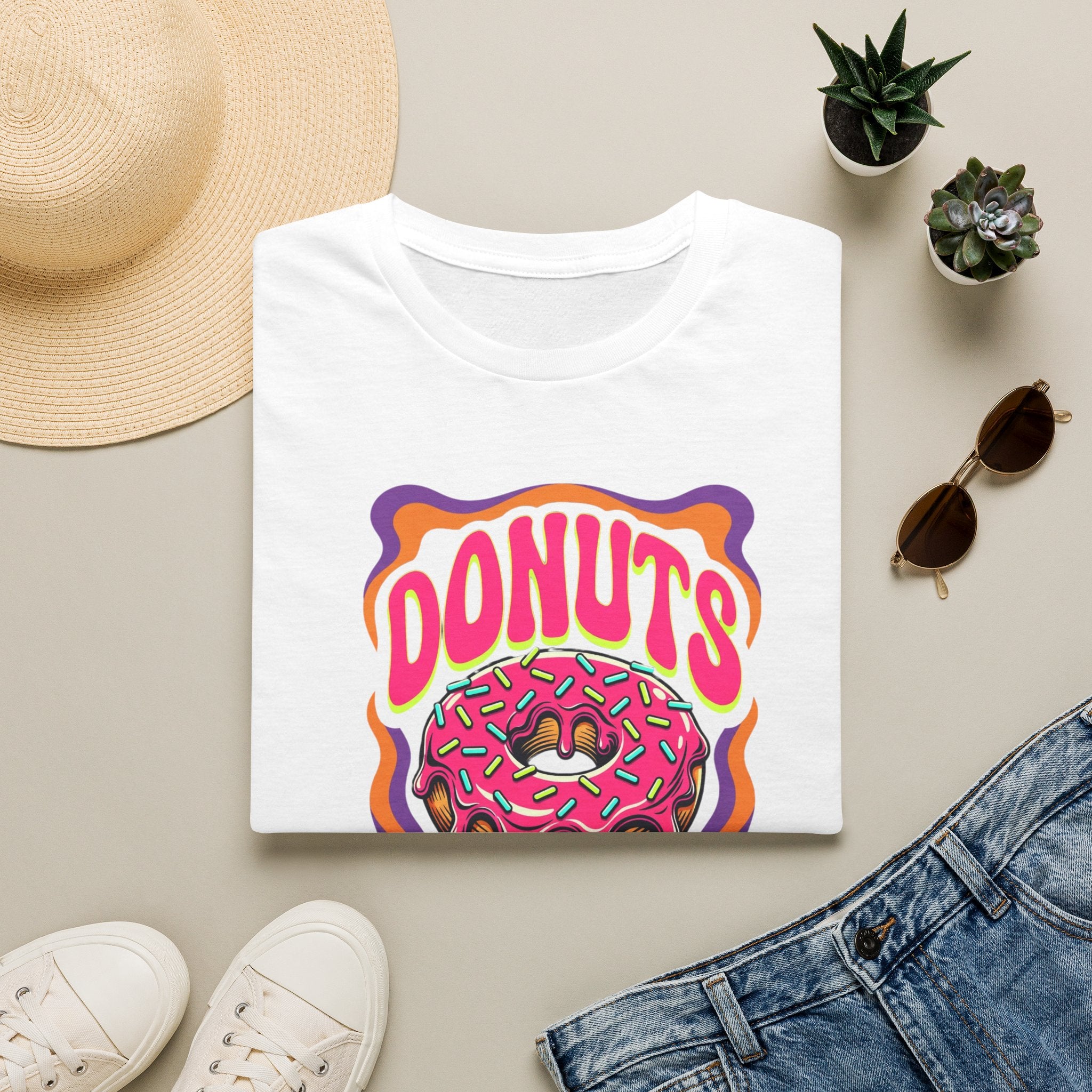 Donuts Fresh Daily T-Shirt — Retro Pink Frosted Donut Graphic Tee