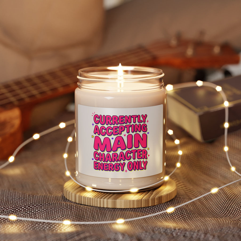 Main Character Energy Candle | Gen Z Sassy Snark, Coquette Typography