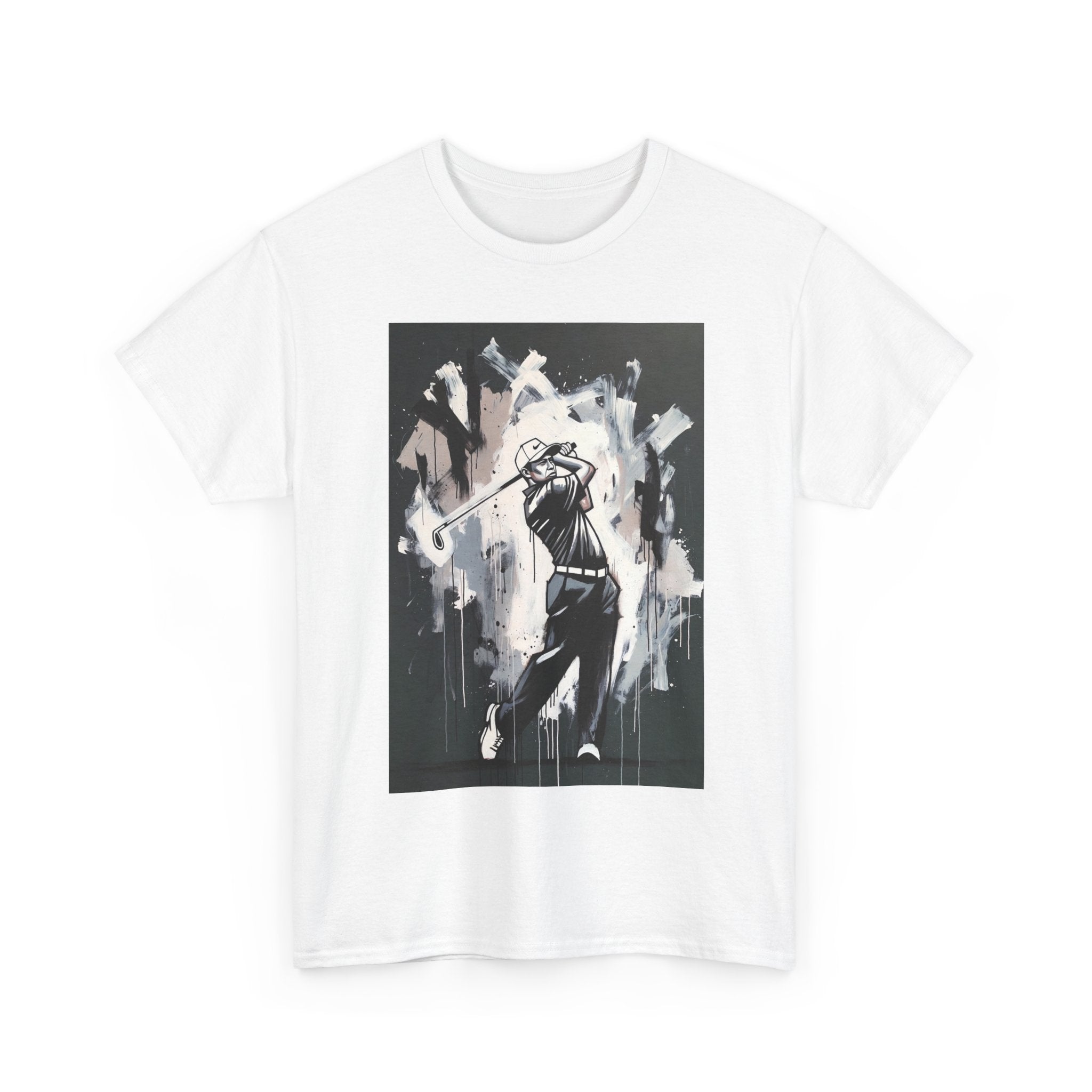 Golf Swing Graphic Tee — Abstract Golfer Art Shirt