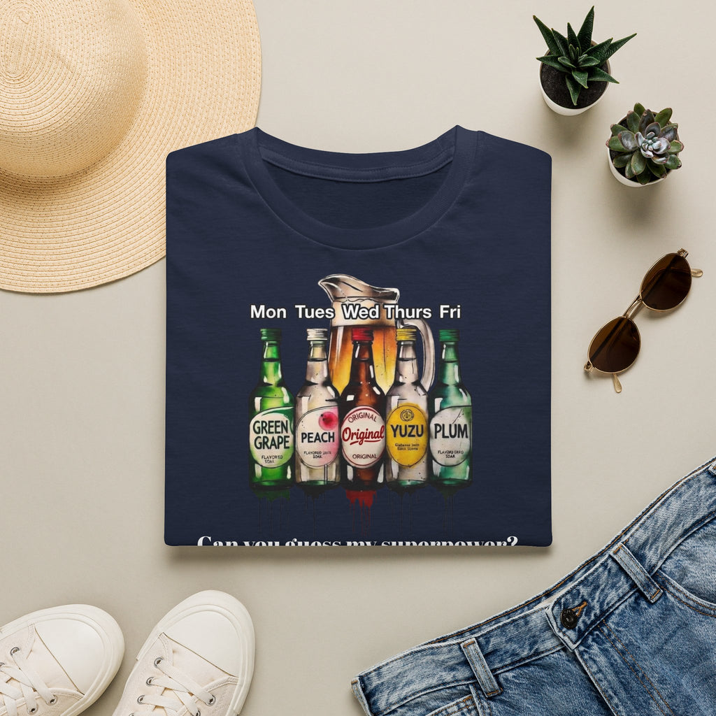 T-Shirt — Soju Bottle Lineup Graphic Tee (Beer Labels)