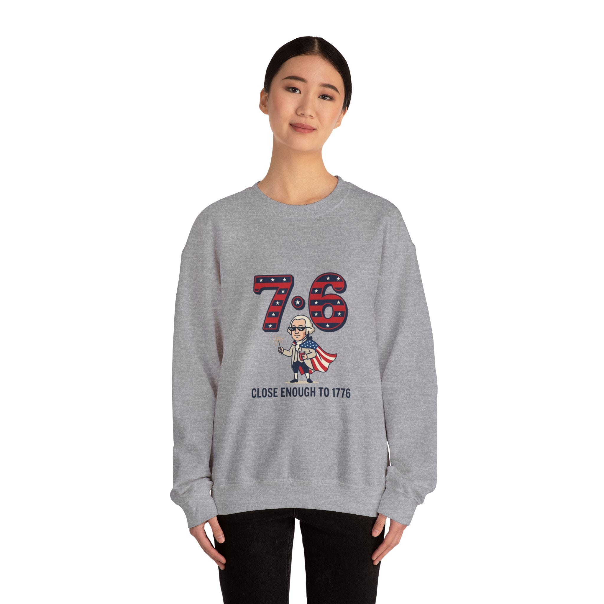 1776 Meme Nostalgia Crewneck Sweatshirt | patriotic vintage numbers