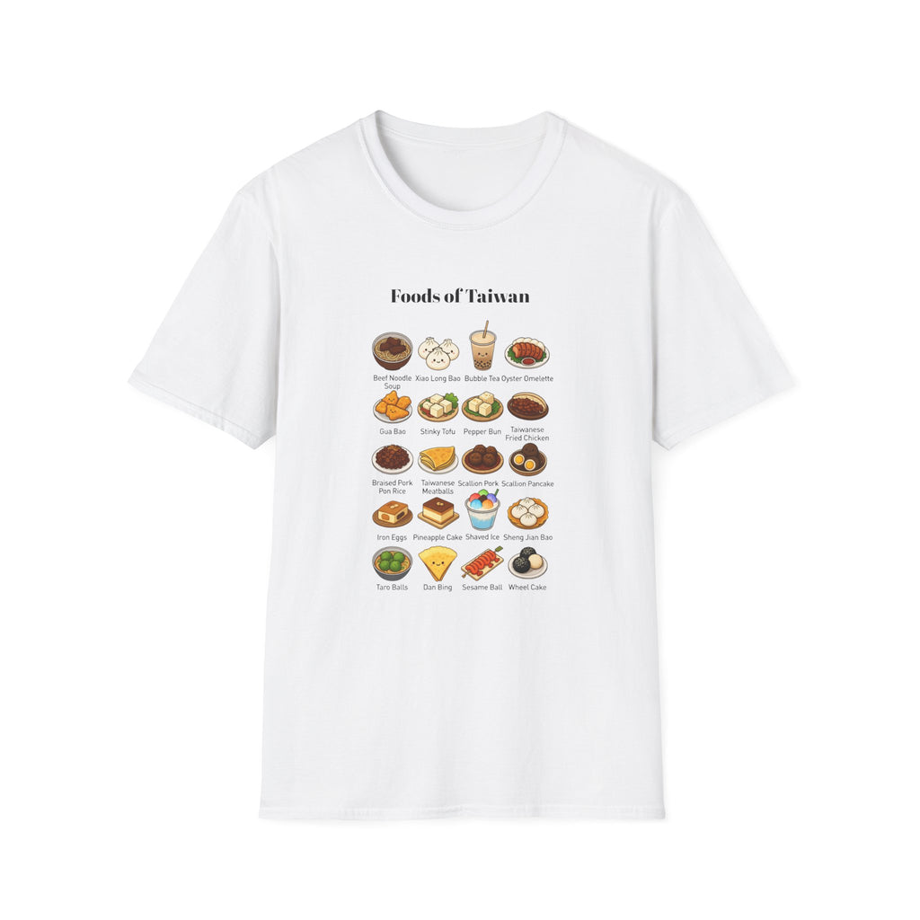 Taiwan Foods Chart T-Shirt — Illustrated Local Dishes Guide