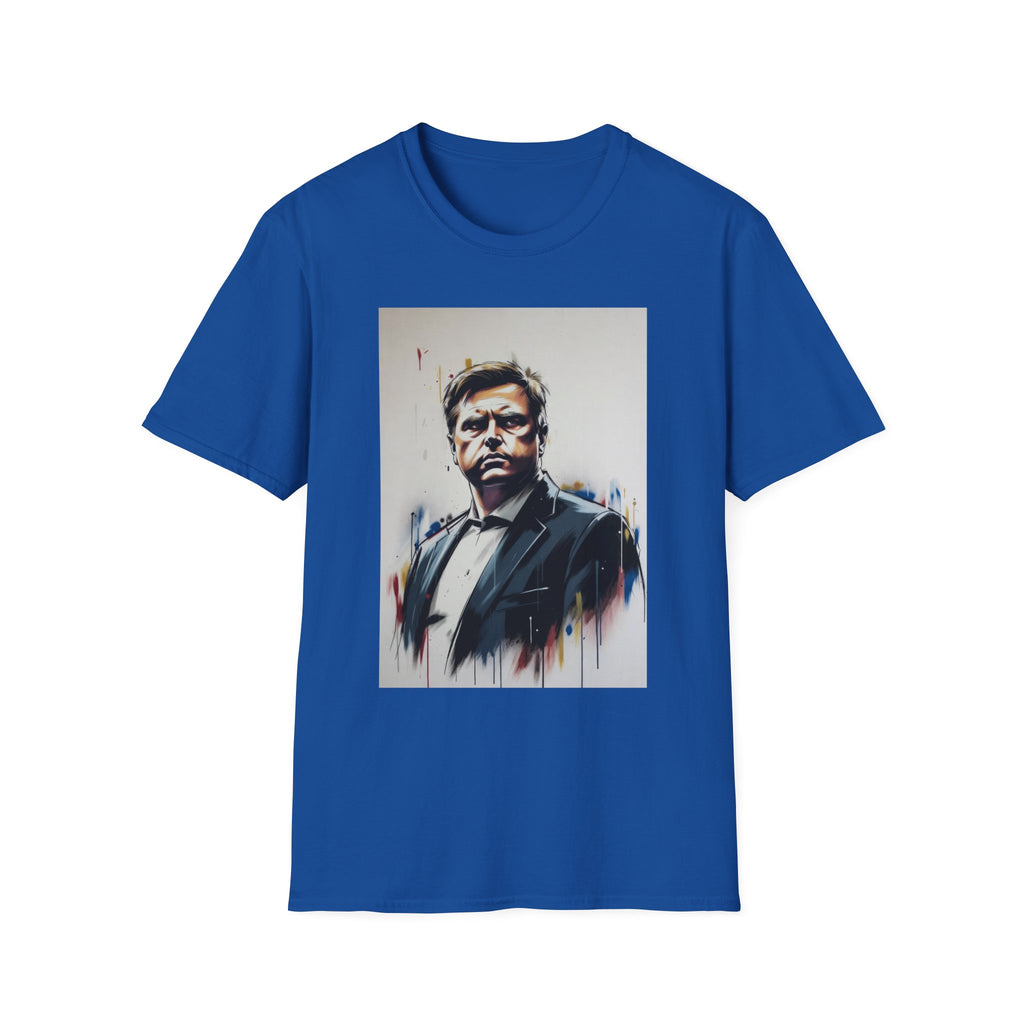 Portrait Artsy JD T-Shirt — Stylized Gentleman's Painted Face Graphic Tee