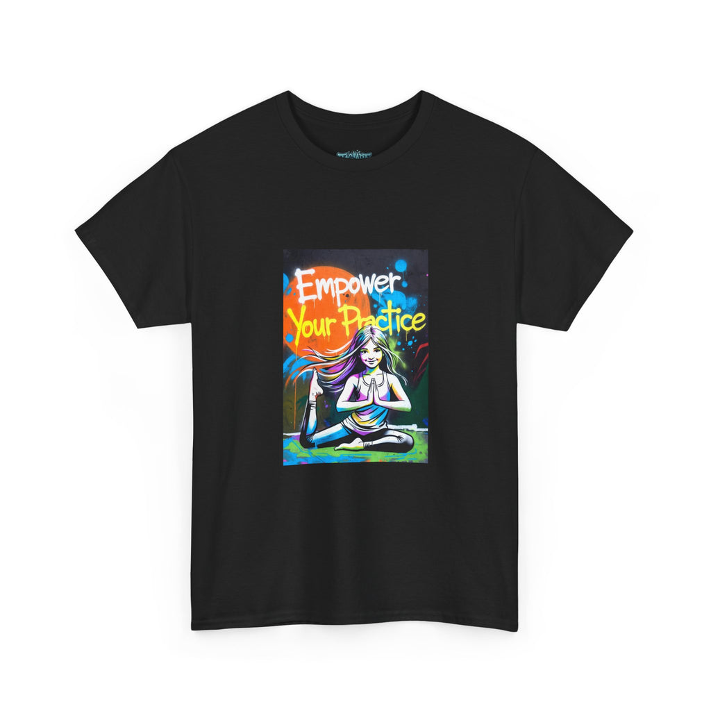 Empower Your Practice yoga pose illustration T-Shirt | meditation graphic tee