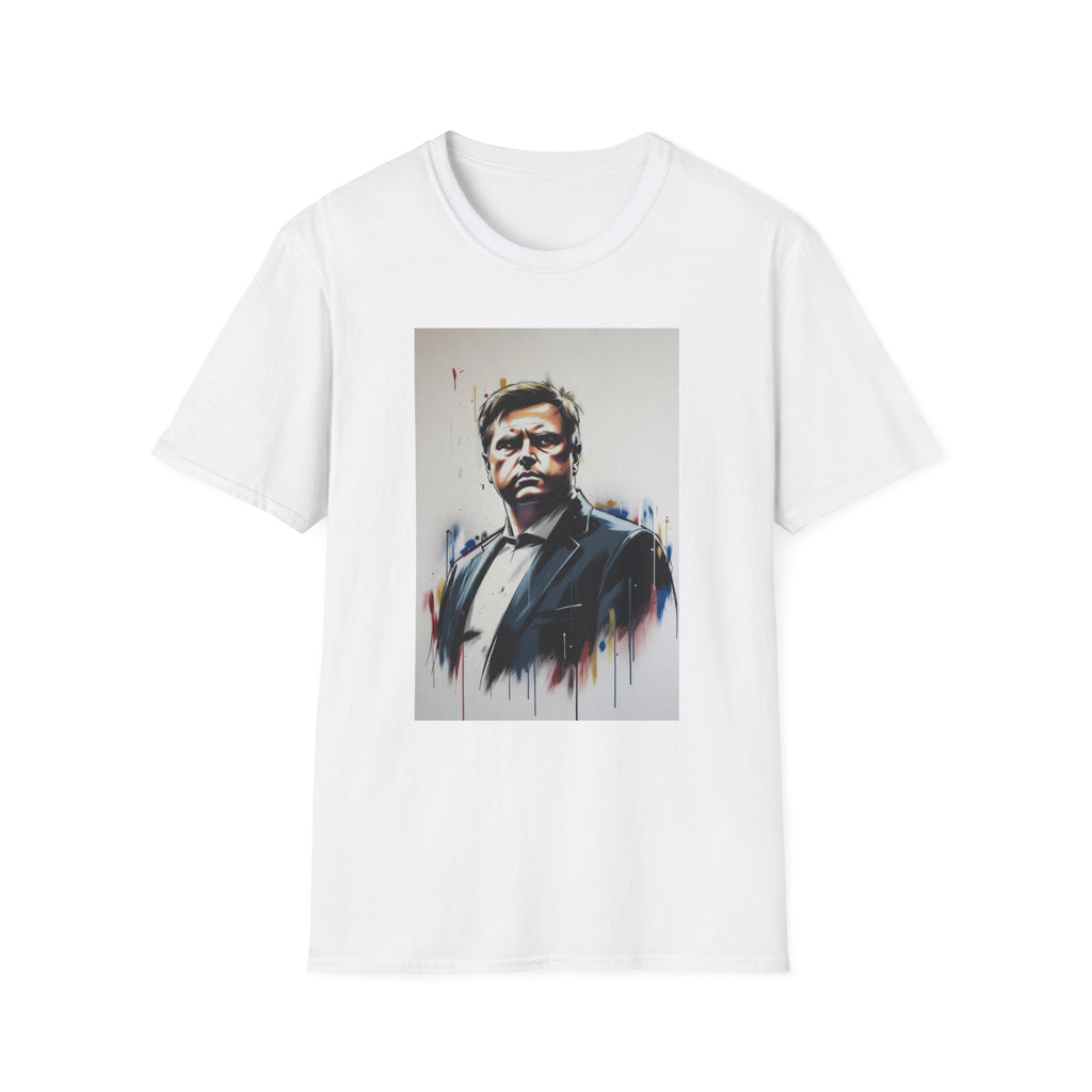 Portrait Artsy JD T-Shirt — Stylized Gentleman's Painted Face Graphic Tee