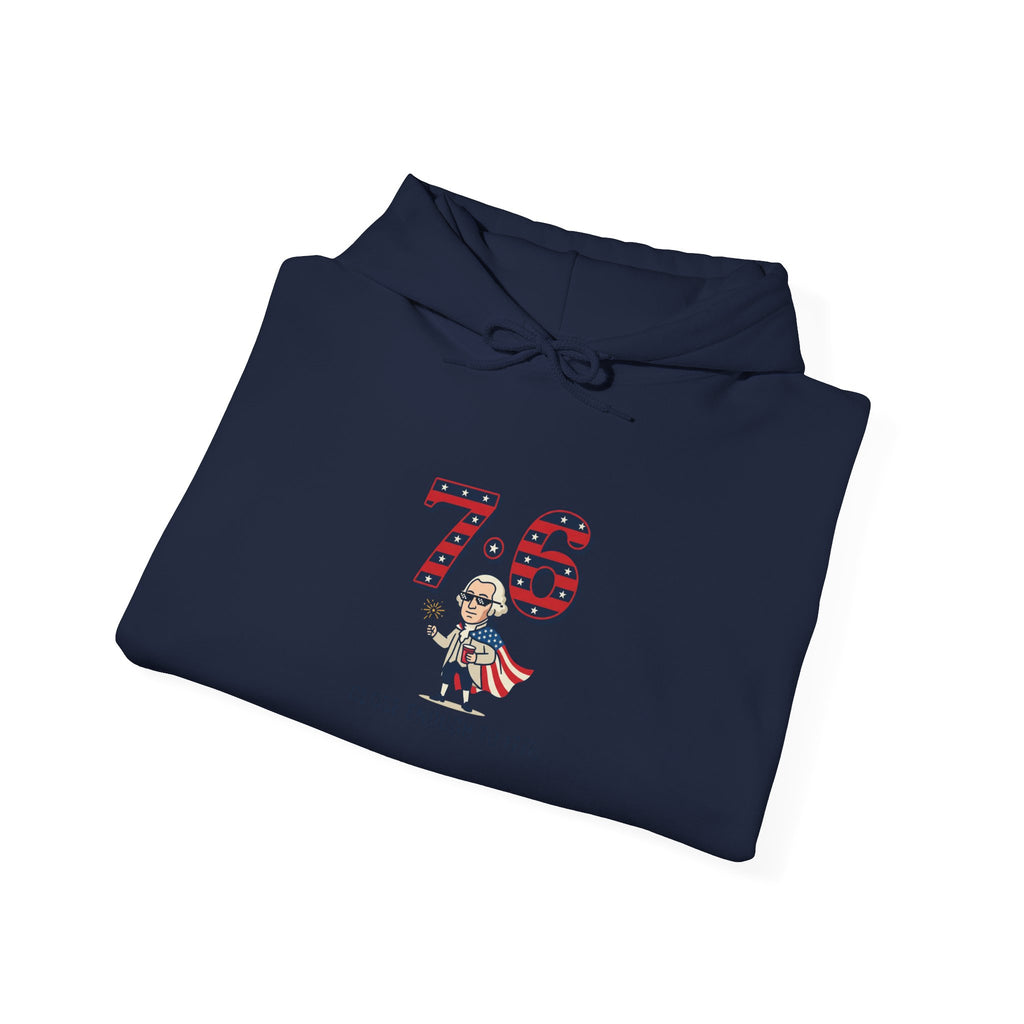 7·6 Patriotic Meme Hoodie | 1776 Vintage Numbers, Independence Humor