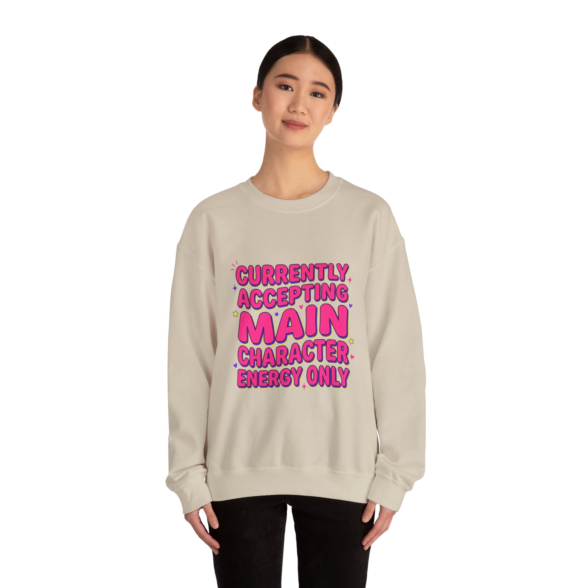 Main Character Energy Crewneck Sweatshirt | Gen Z Sassy Snark, Coquette Aesthetic