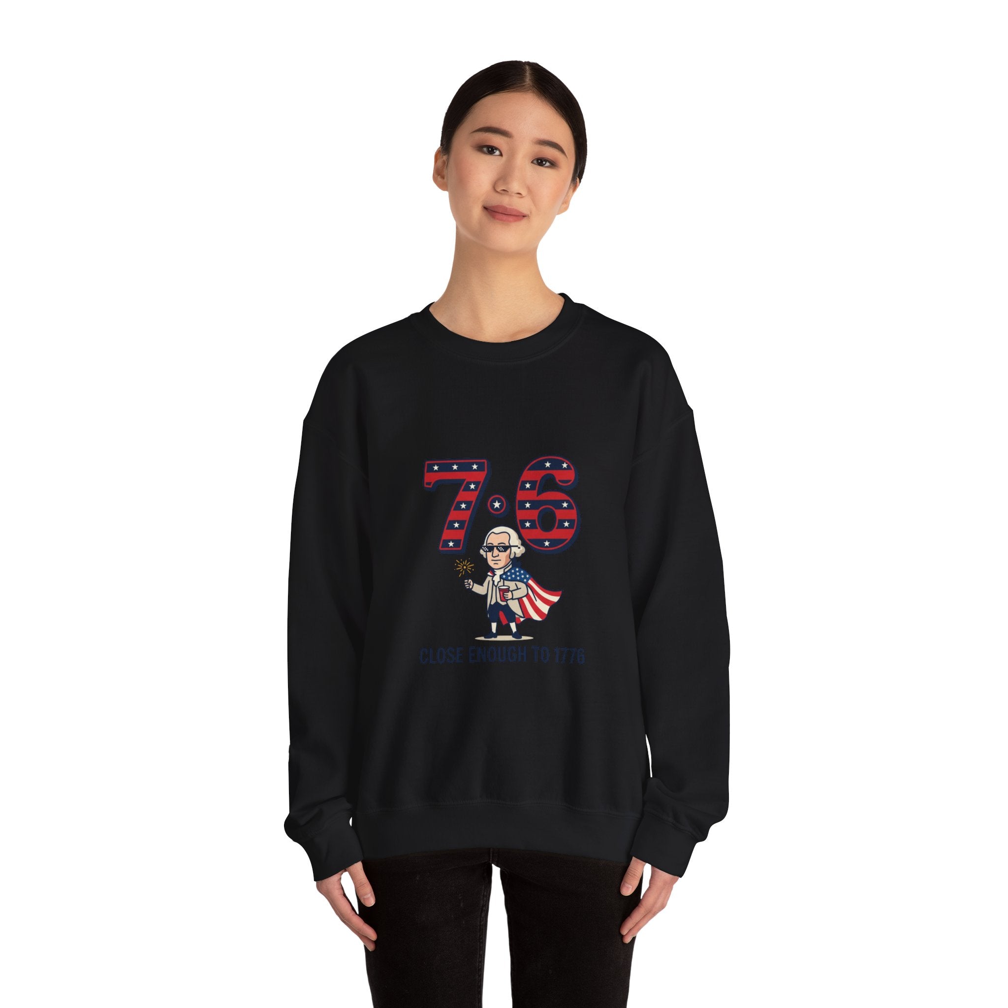 1776 Meme Nostalgia Crewneck Sweatshirt | patriotic vintage numbers