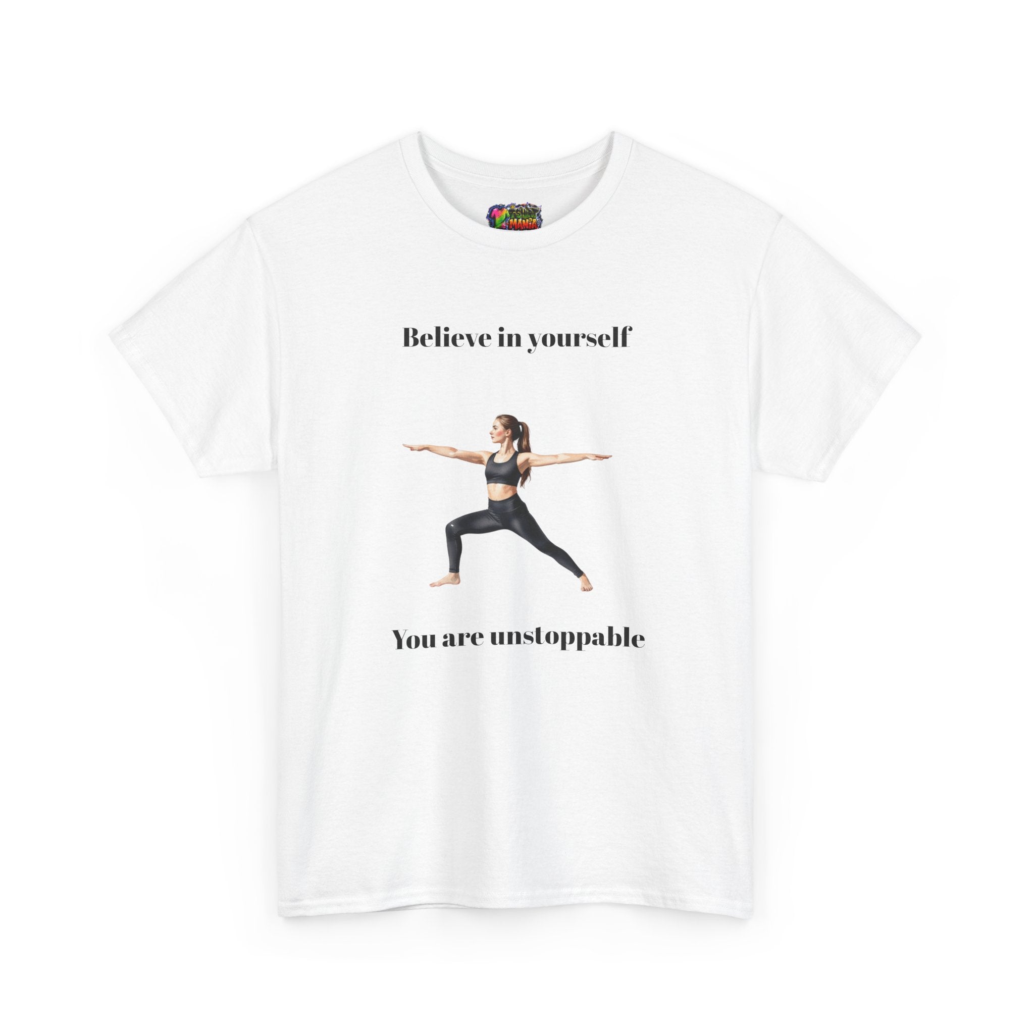 Believe in Yourself Yoga T-Shirt, Motivational Workout Tee