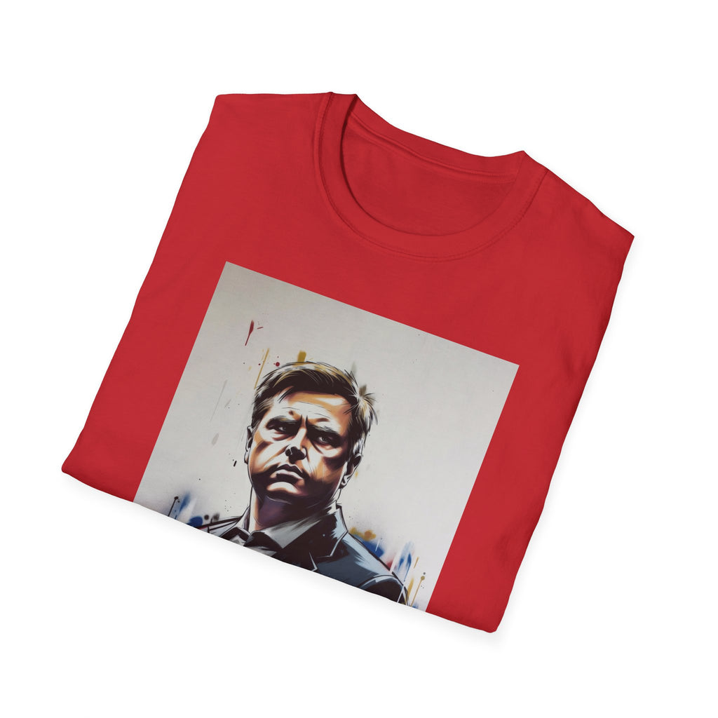 Portrait Artsy JD T-Shirt — Stylized Gentleman's Painted Face Graphic Tee