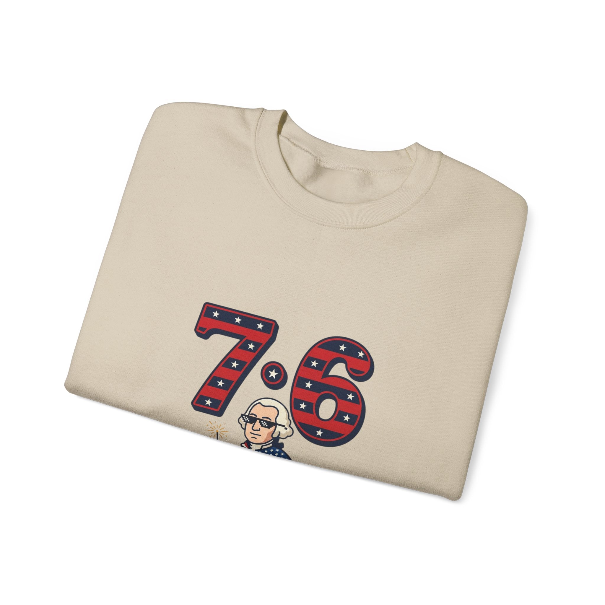 1776 Meme Nostalgia Crewneck Sweatshirt | patriotic vintage numbers