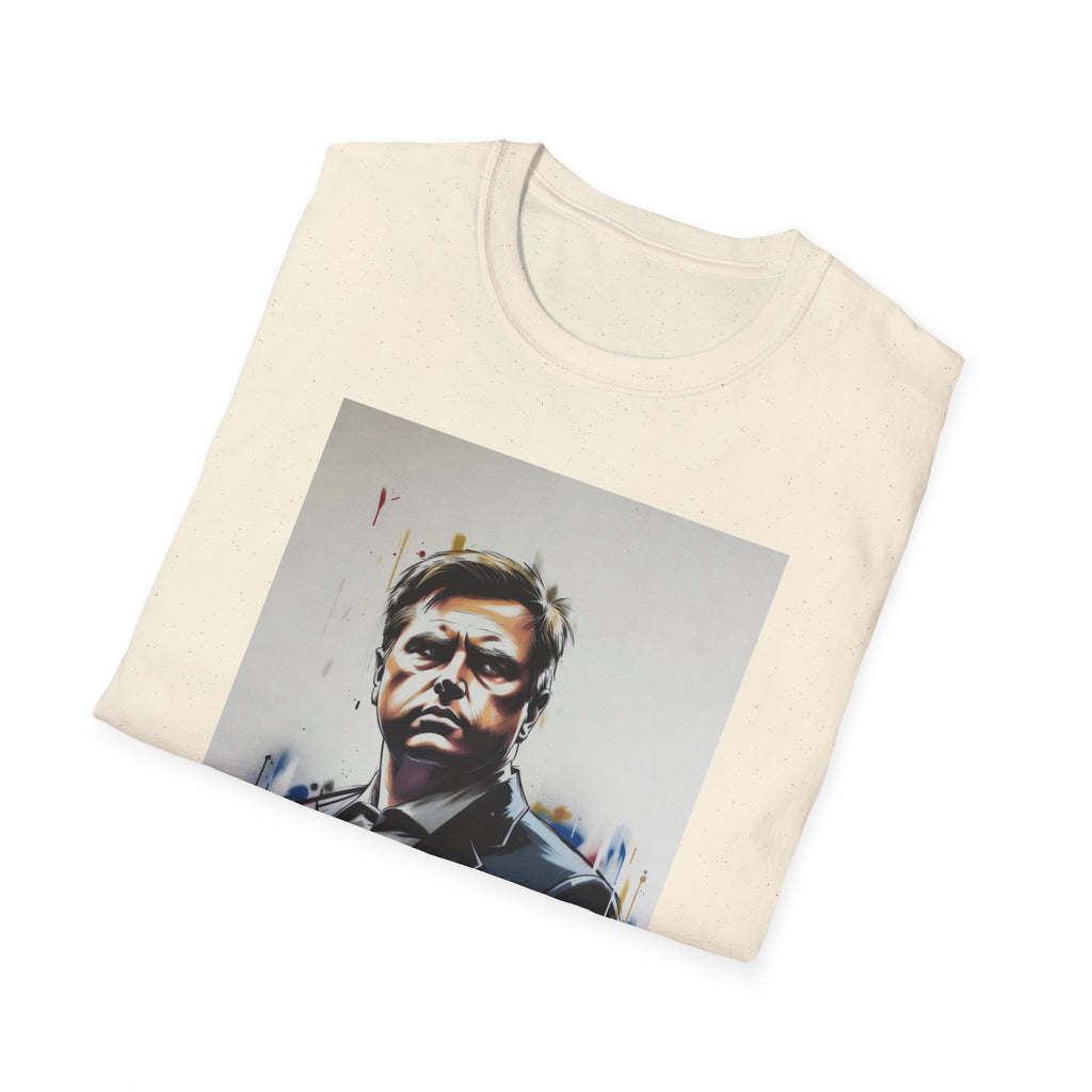 Portrait Artsy JD T-Shirt — Stylized Gentleman's Painted Face Graphic Tee