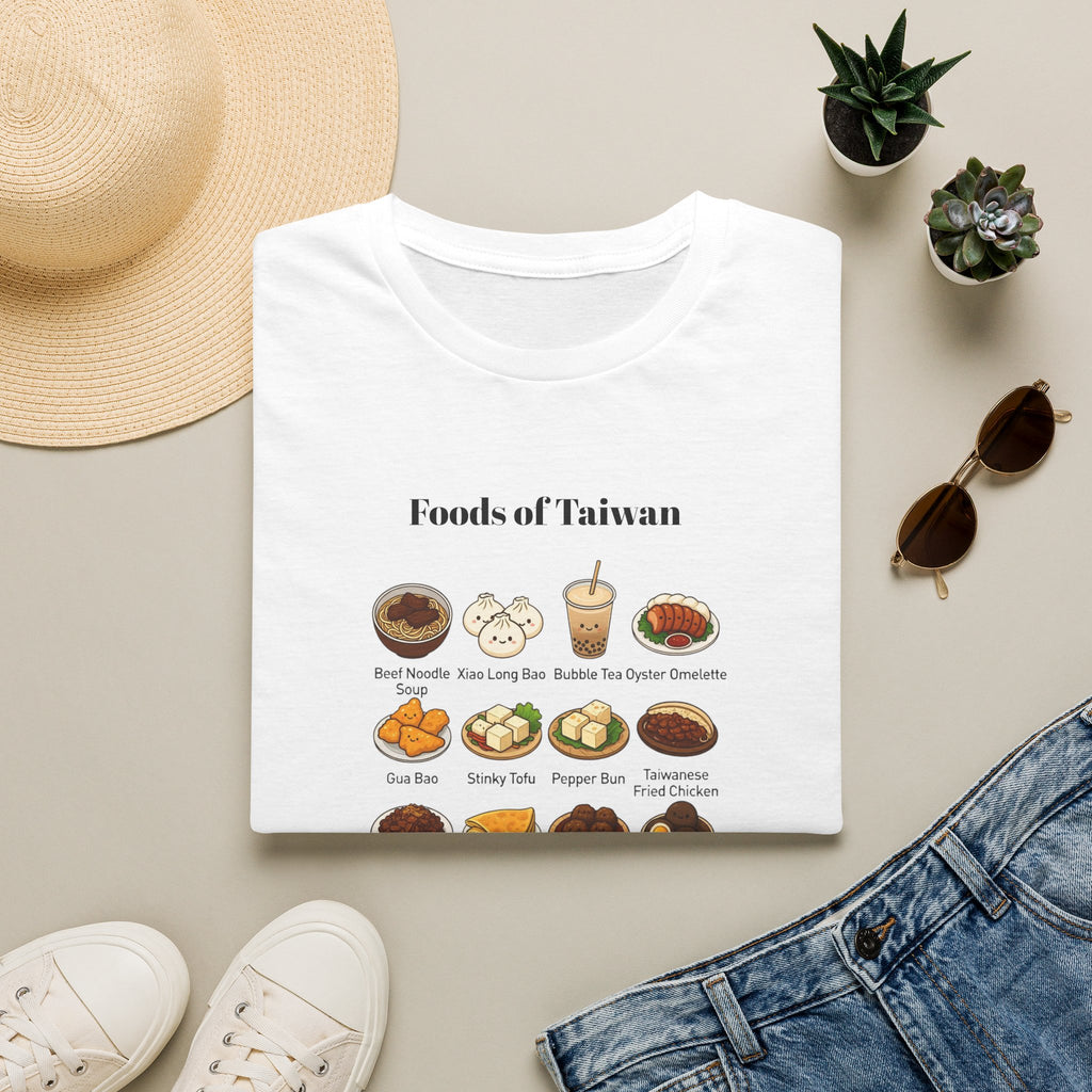 Taiwan Foods Chart T-Shirt — Illustrated Local Dishes Guide