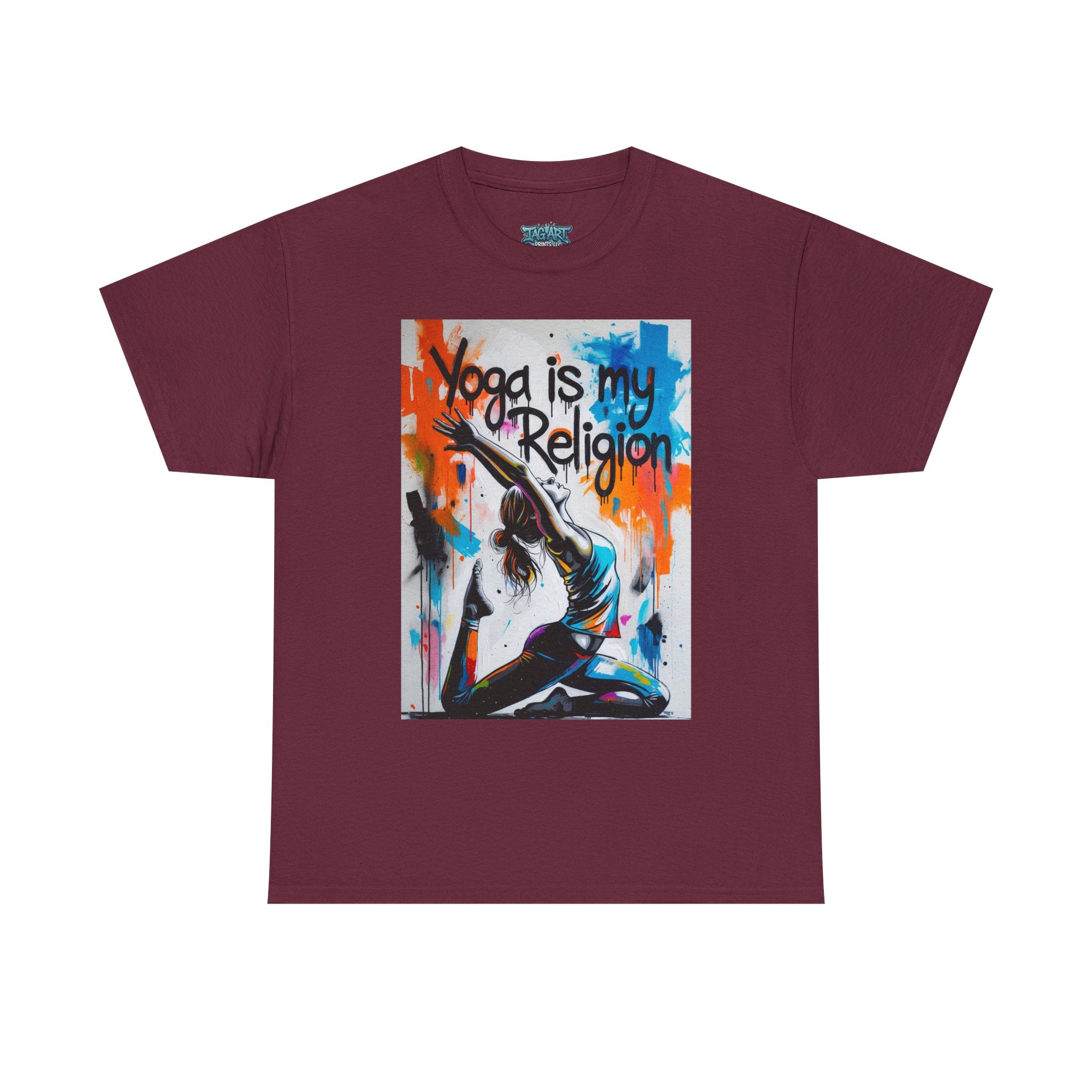Yoga Is My Religion T-Shirt | Yoga Pose Graphic Tee, Meditation Apparel