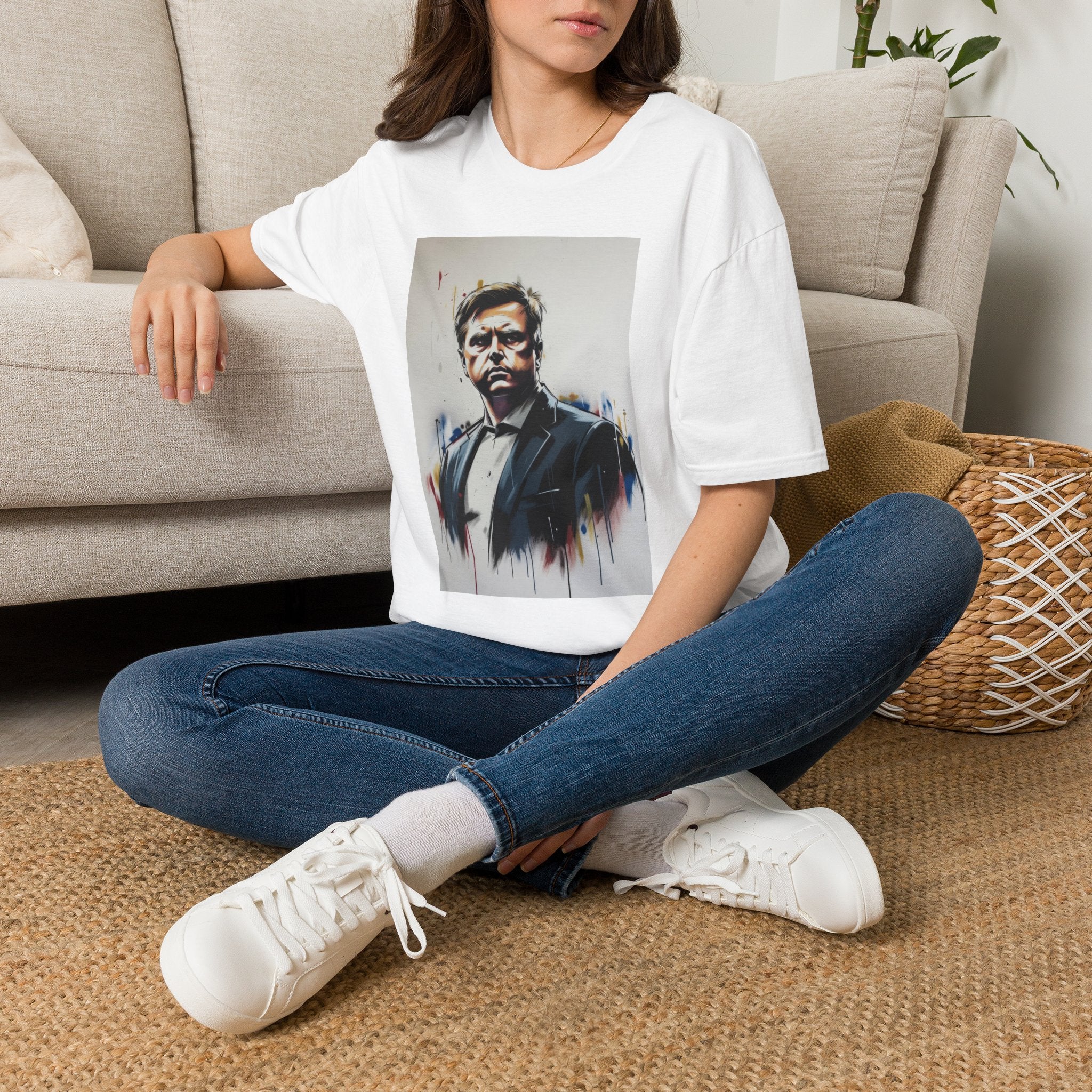 Portrait Artsy JD T-Shirt — Stylized Gentleman's Painted Face Graphic Tee