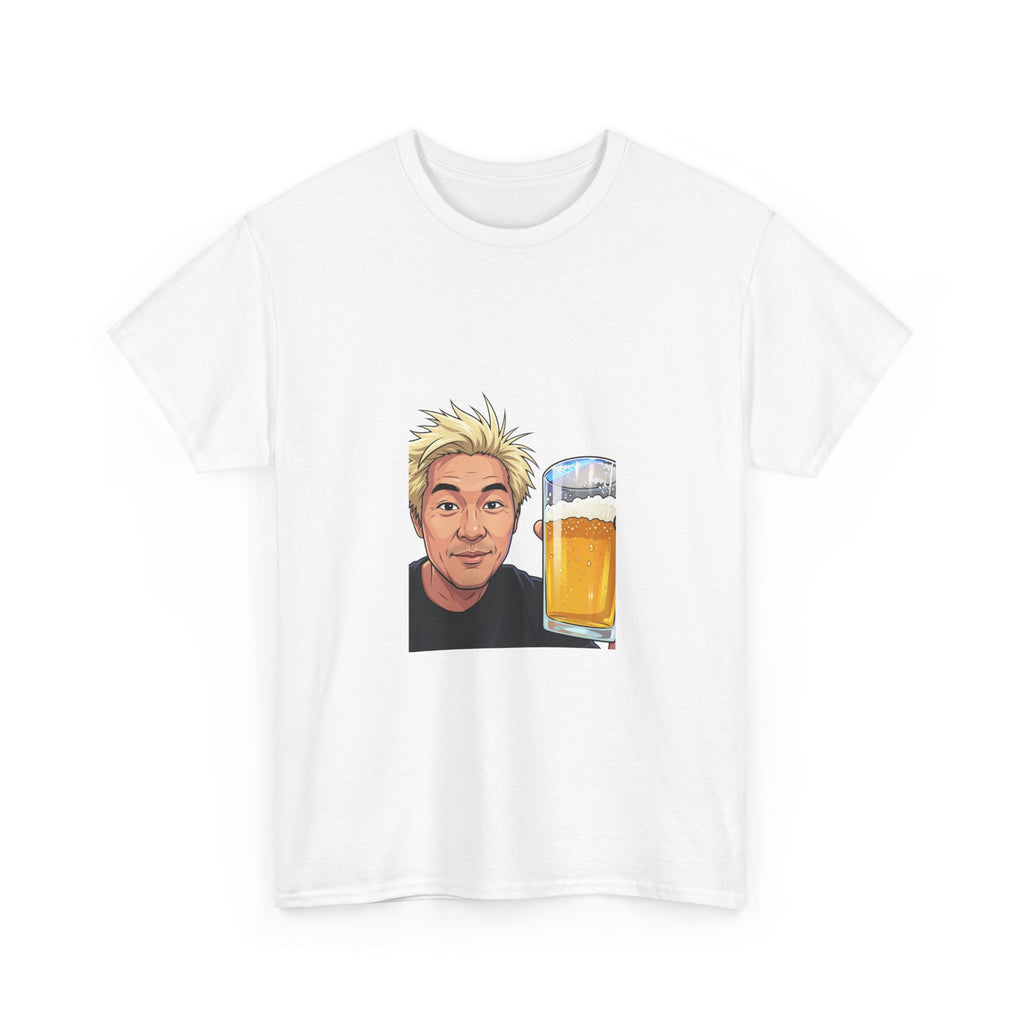 Beer Lover T‑Shirt — Cartoon Guy with Beer Glass Graphic