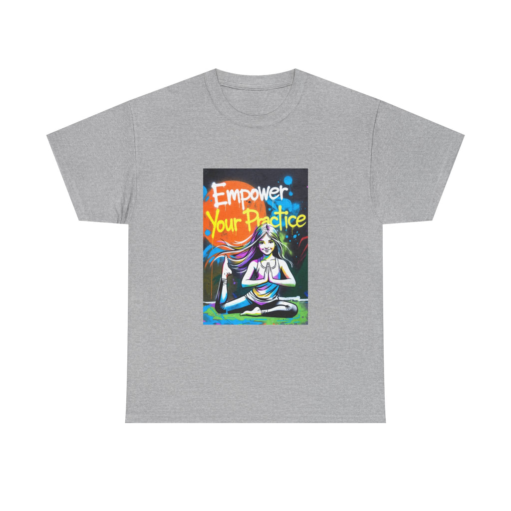 Empower Your Practice yoga pose illustration T-Shirt | meditation graphic tee