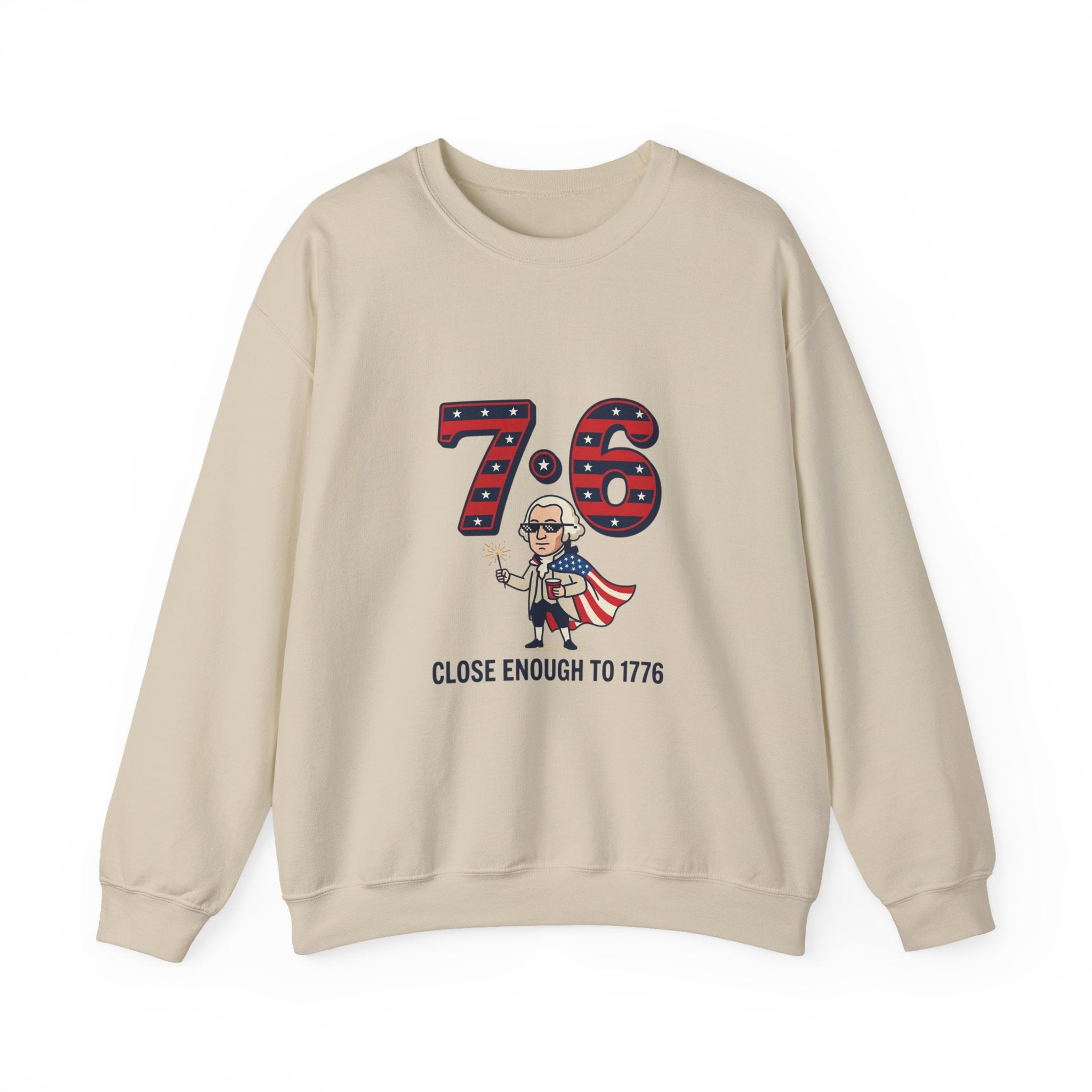 1776 Meme Nostalgia Crewneck Sweatshirt | patriotic vintage numbers