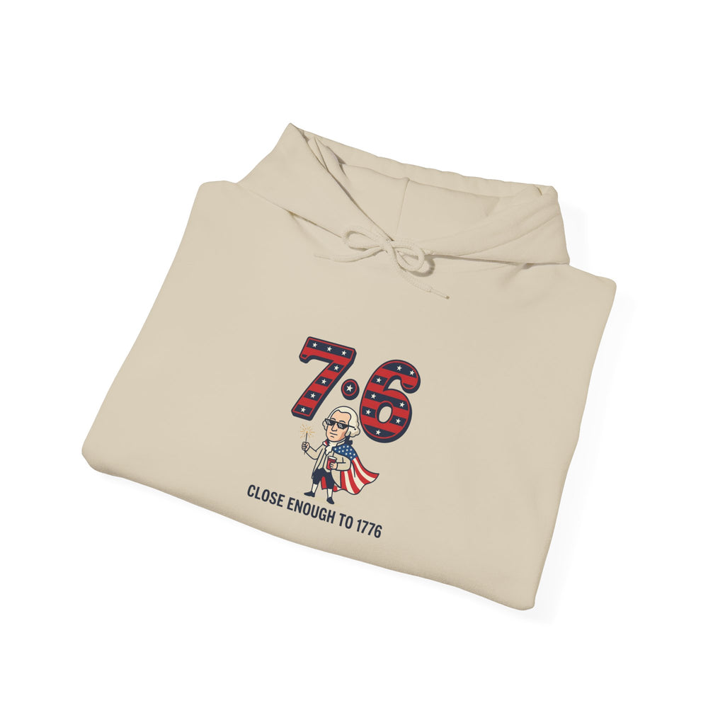7·6 Patriotic Meme Hoodie | 1776 Vintage Numbers, Independence Humor