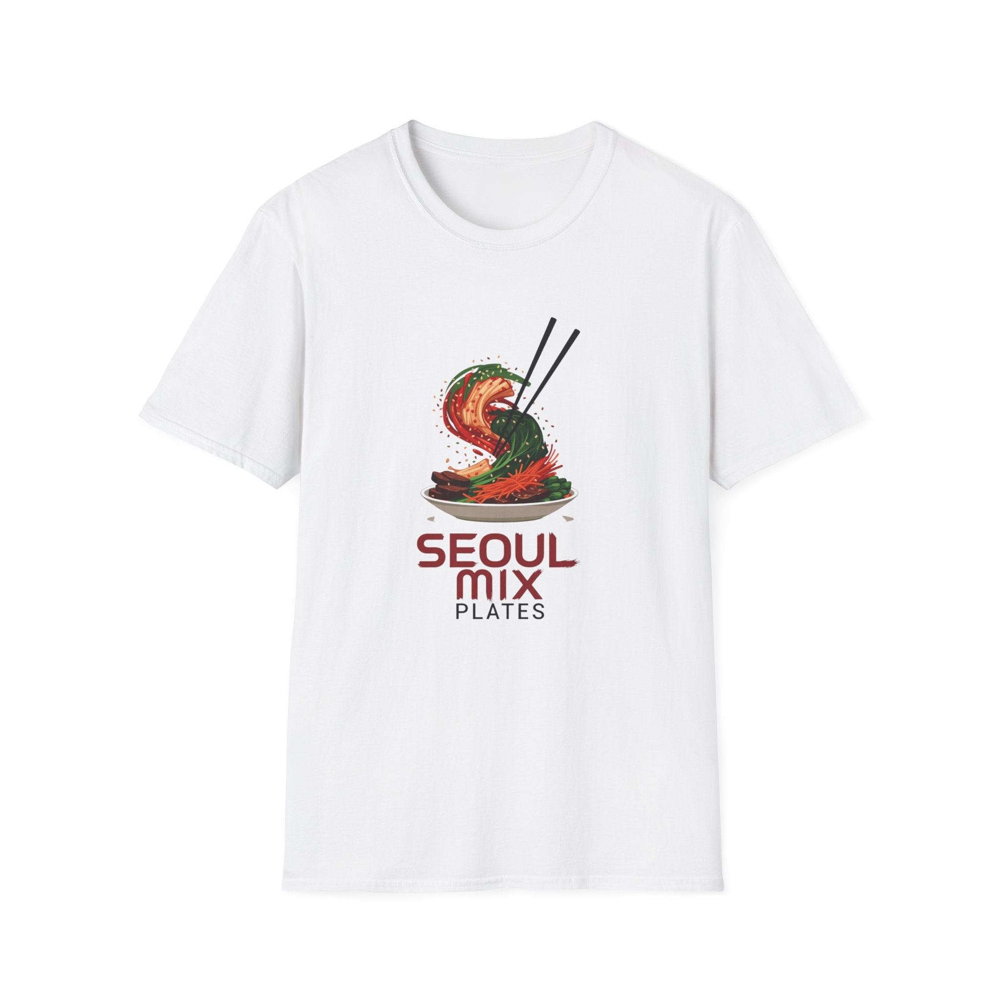 Korean Food T-Shirt — 'Seoul Mix Plates' Noodle & Chopsticks Graphic Tee