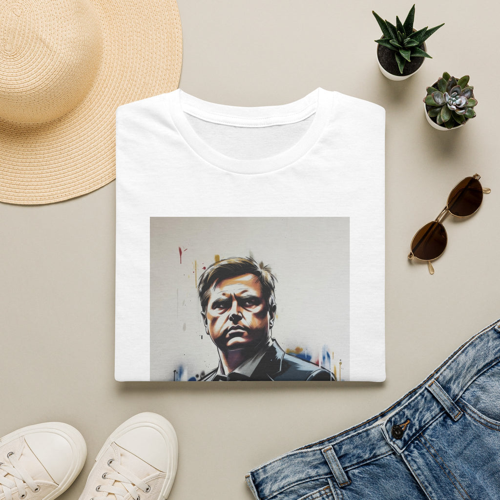 Portrait Artsy JD T-Shirt — Stylized Gentleman's Painted Face Graphic Tee