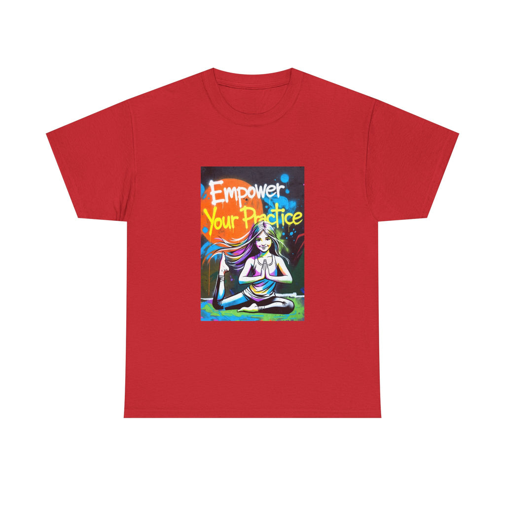 Empower Your Practice yoga pose illustration T-Shirt | meditation graphic tee