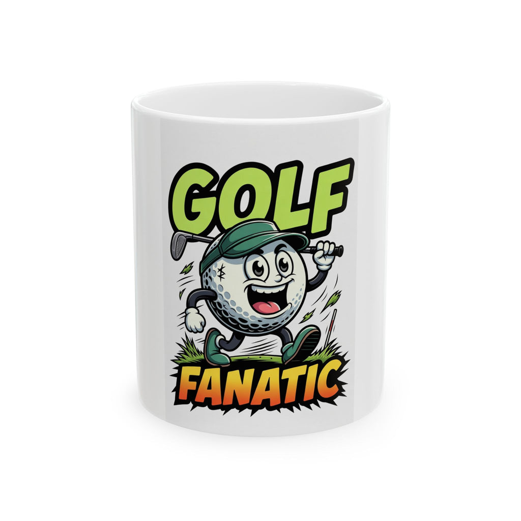 Golf Fanatic cartoon golf ball Mug | Ceramic coffee mug 11oz 15oz