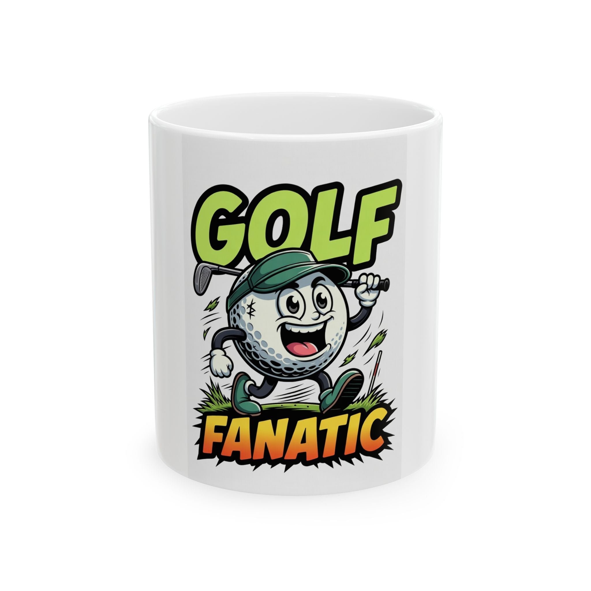 Golf Fanatic cartoon golf ball Mug | Ceramic coffee mug 11oz 15oz
