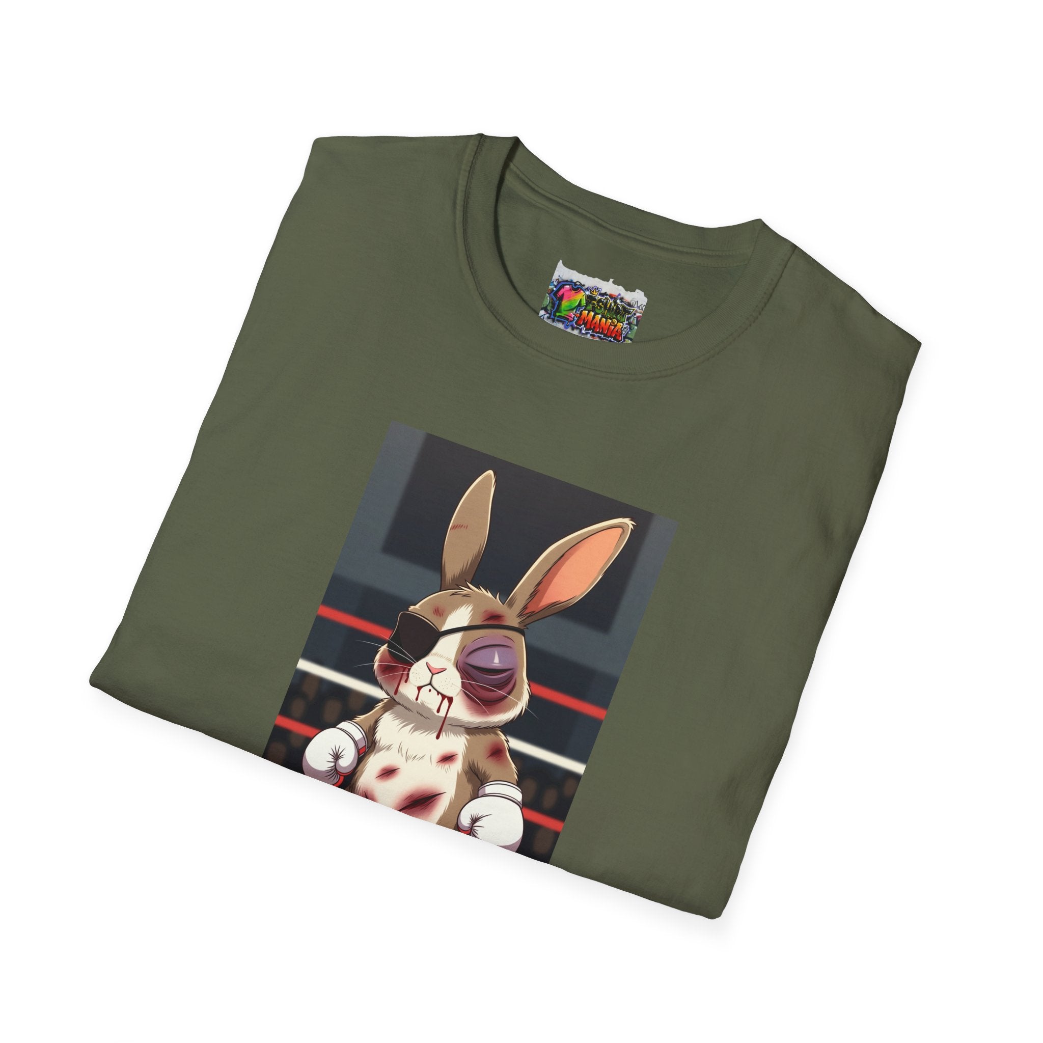 Boxing Bunny T-Shirt — Cute Fight-Scar Rabbit Graphic Tee