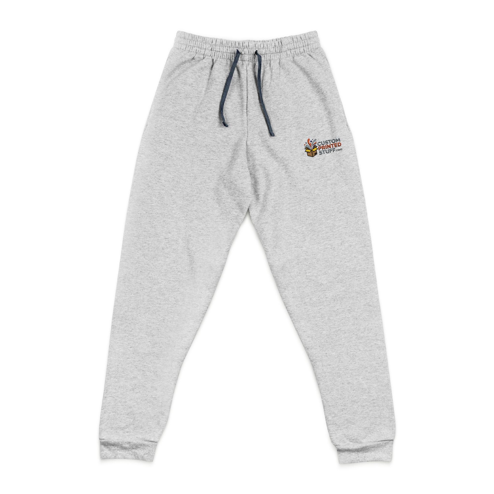 Embroidered 'Good Vibes' Grey Joggers — Casual Comfort Lounge Pants