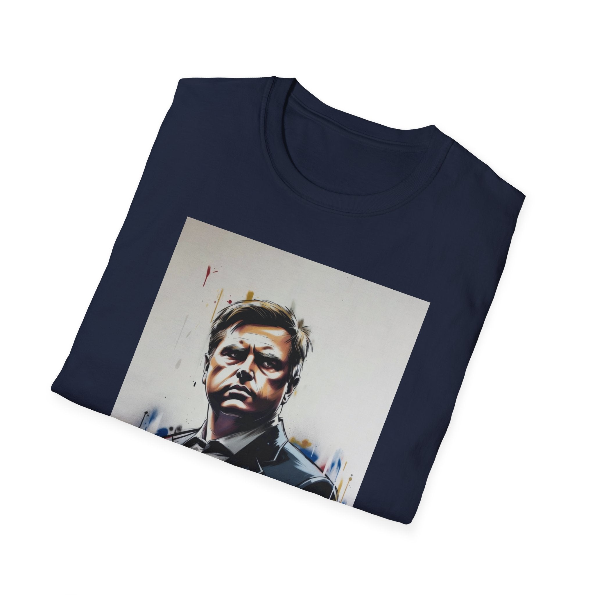 Portrait Artsy JD T-Shirt — Stylized Gentleman's Painted Face Graphic Tee