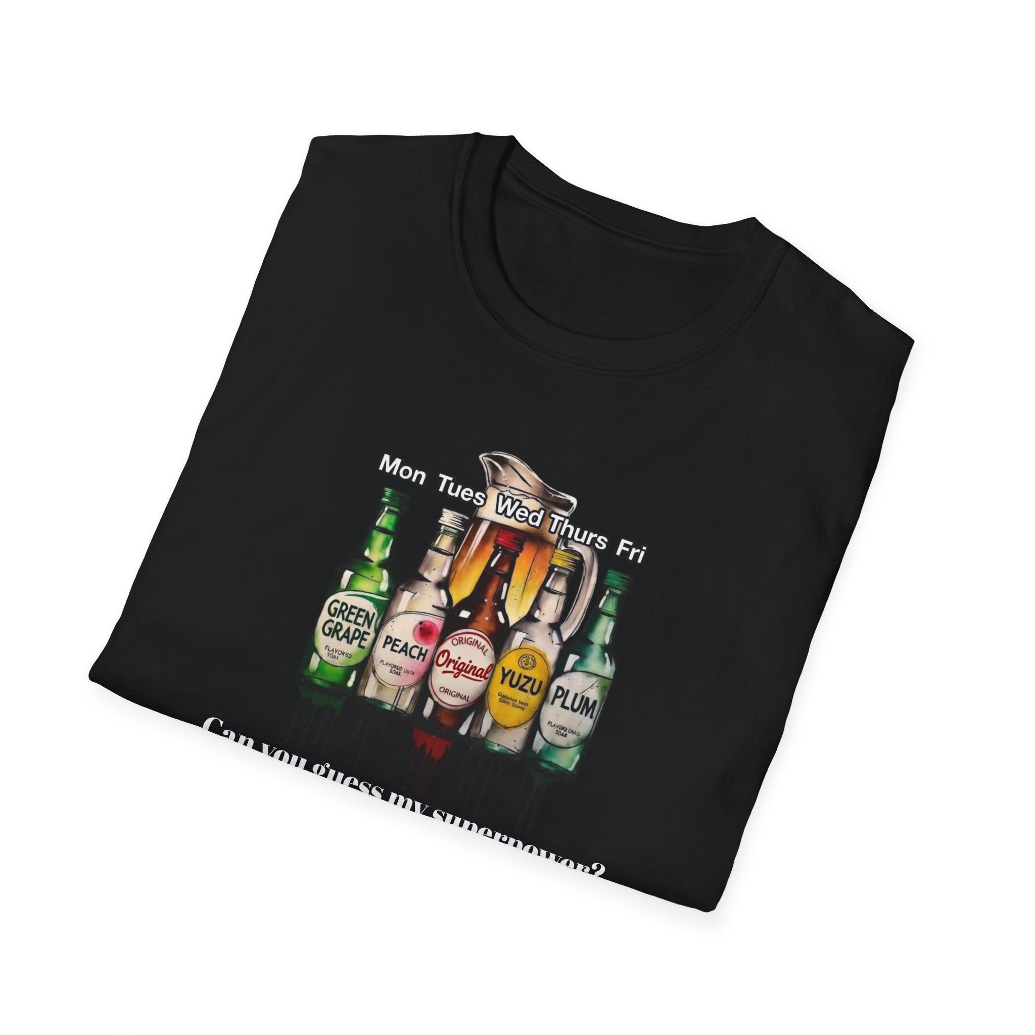 T-Shirt — Soju Bottle Lineup Graphic Tee (Beer Labels)