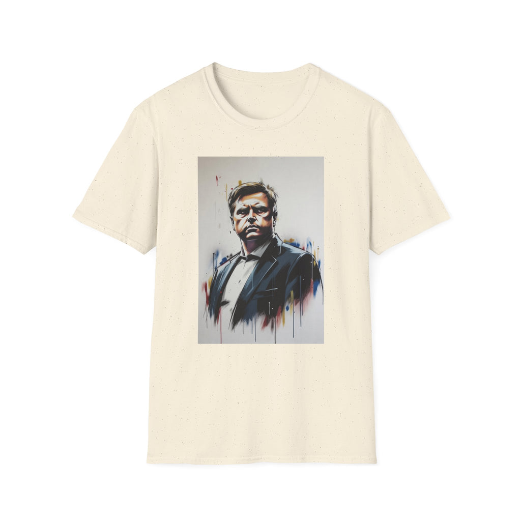 Portrait Artsy JD T-Shirt — Stylized Gentleman's Painted Face Graphic Tee