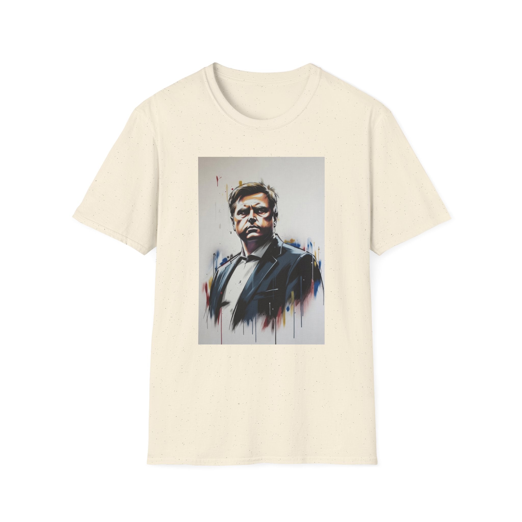 Portrait Artsy JD T-Shirt — Stylized Gentleman's Painted Face Graphic Tee