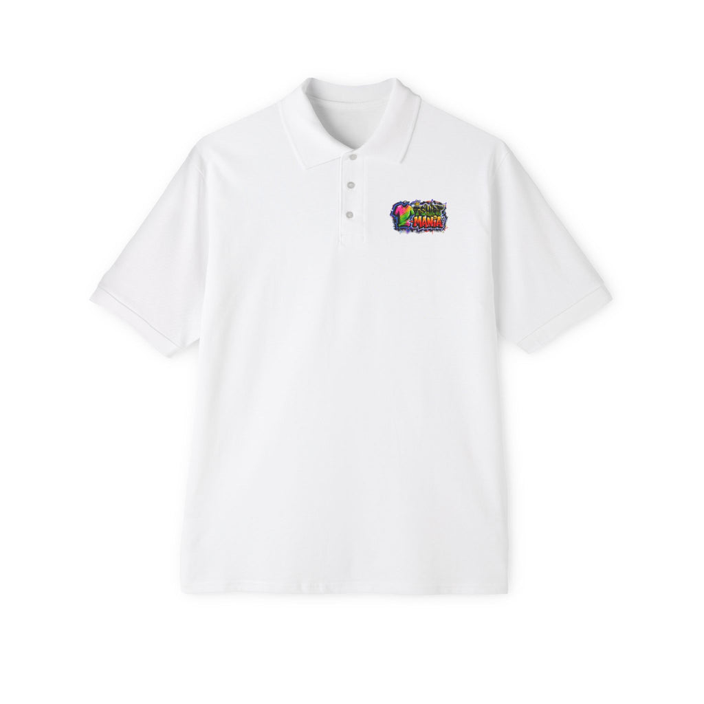 Men's Polo — Colorful Graffiti 'MANIA' Logo Performance Shirt