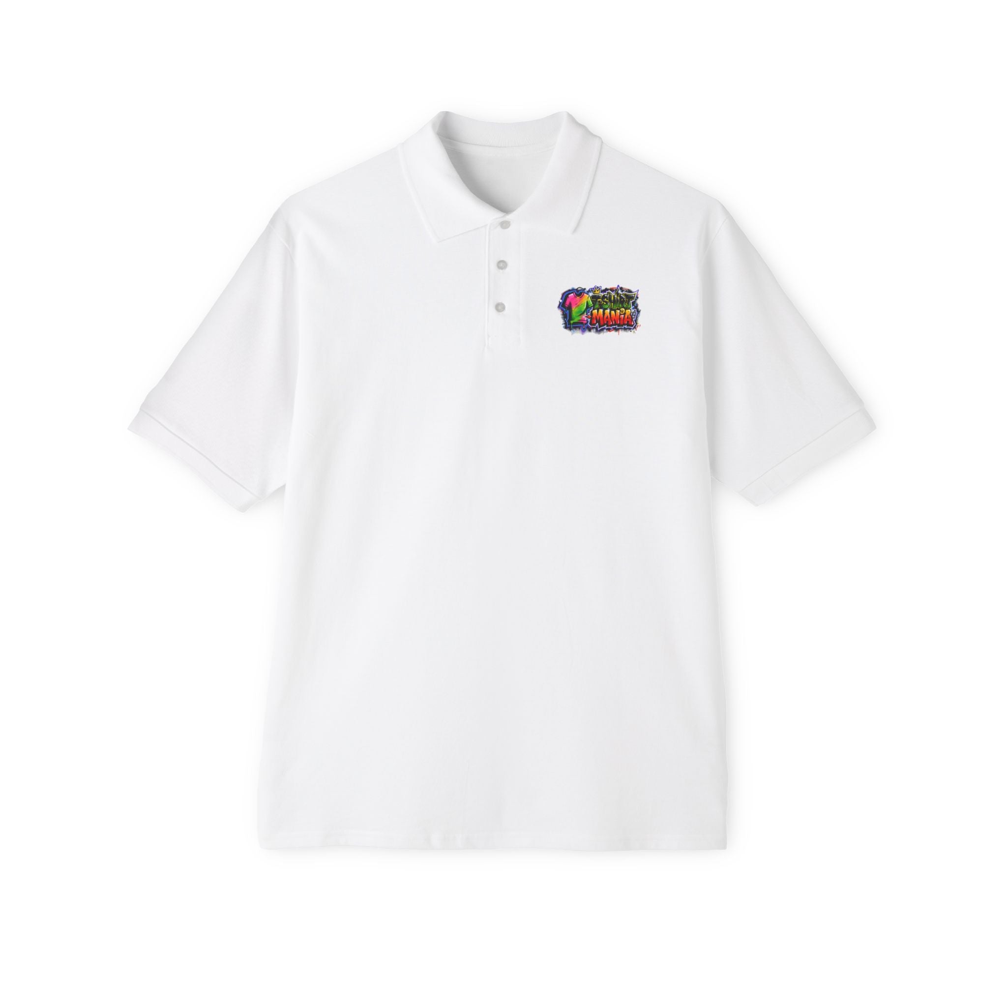 Men's Polo — Colorful Graffiti 'MANIA' Logo Performance Shirt